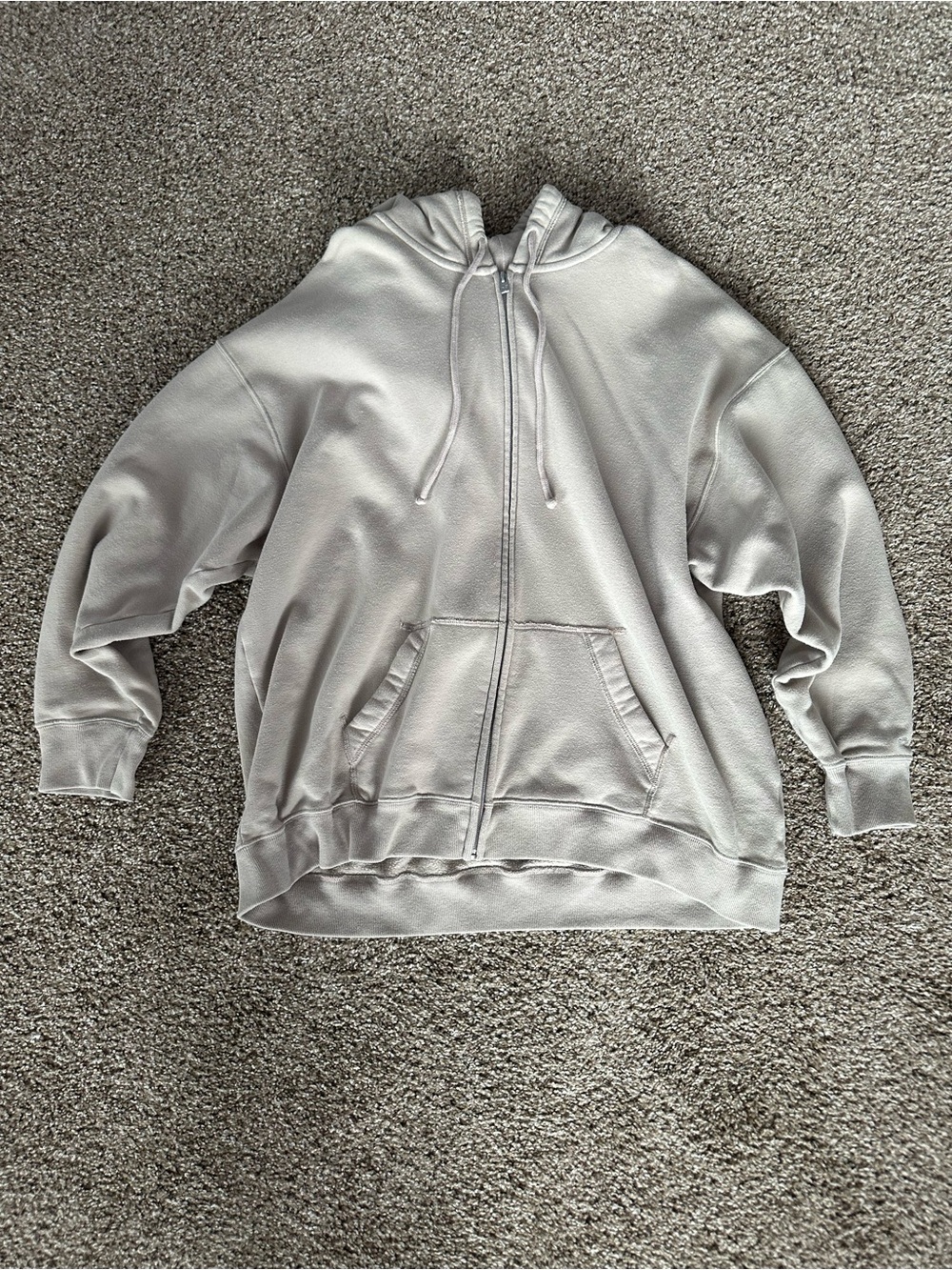 Zip-Up Hoodie in Tan